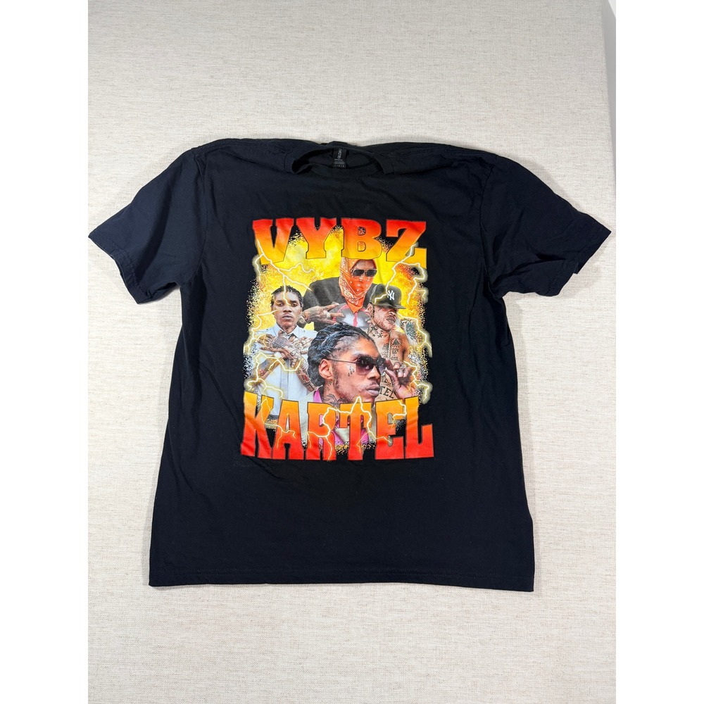 Gildan T-Shirt Mens Large Black Good Vybz Kartel Graphic Dancehall Reggae Tee